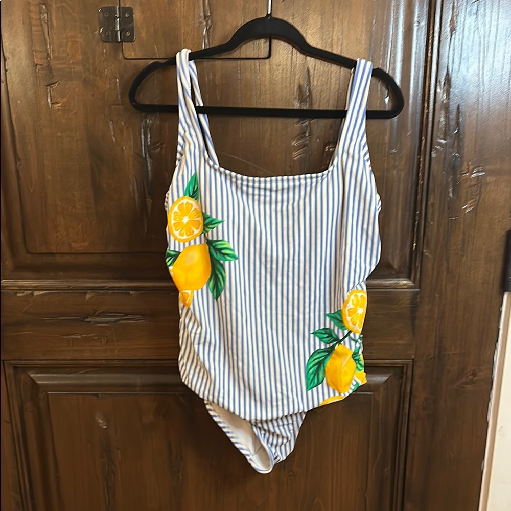 Kona Sol Blue and White One Piece Swimsuit - Picture 4 of 5
